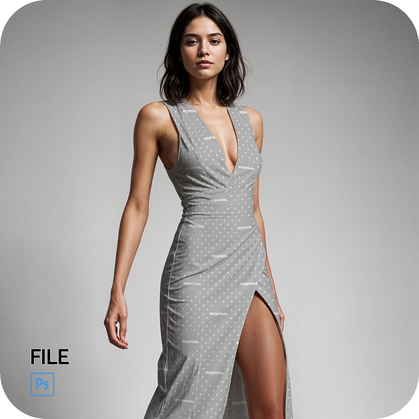 Women's Deep V High Slit Dress