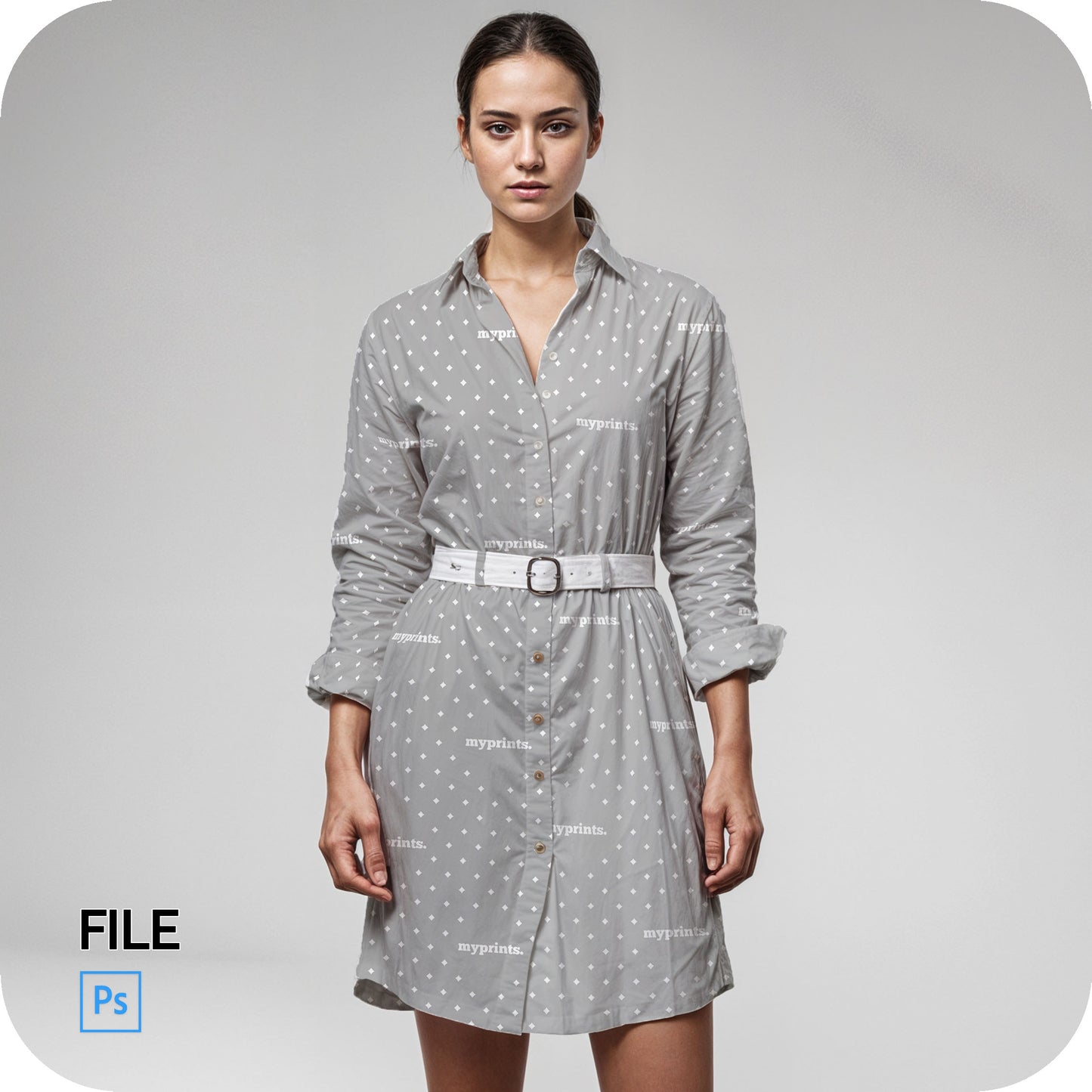 Women's Shirt Dress Mock Up