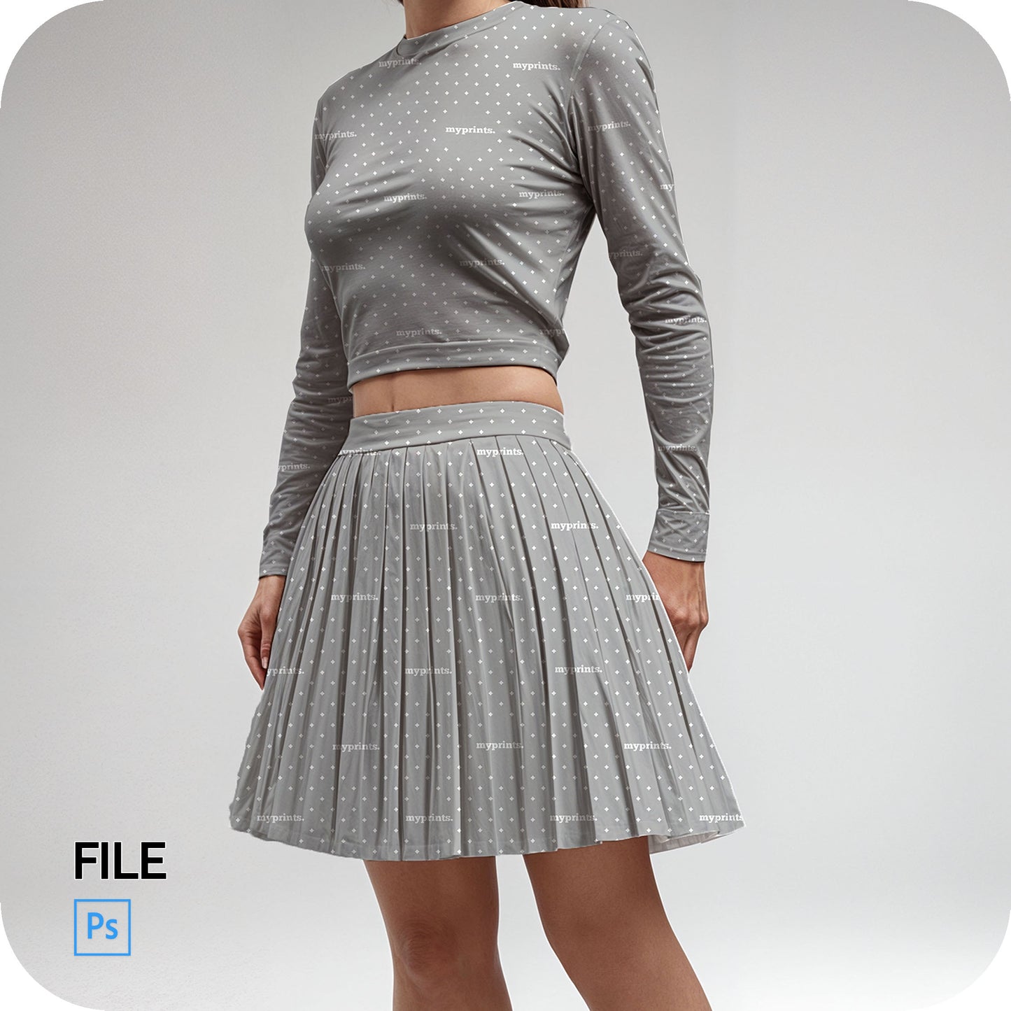Women's Top and Skirt Set Mock Up