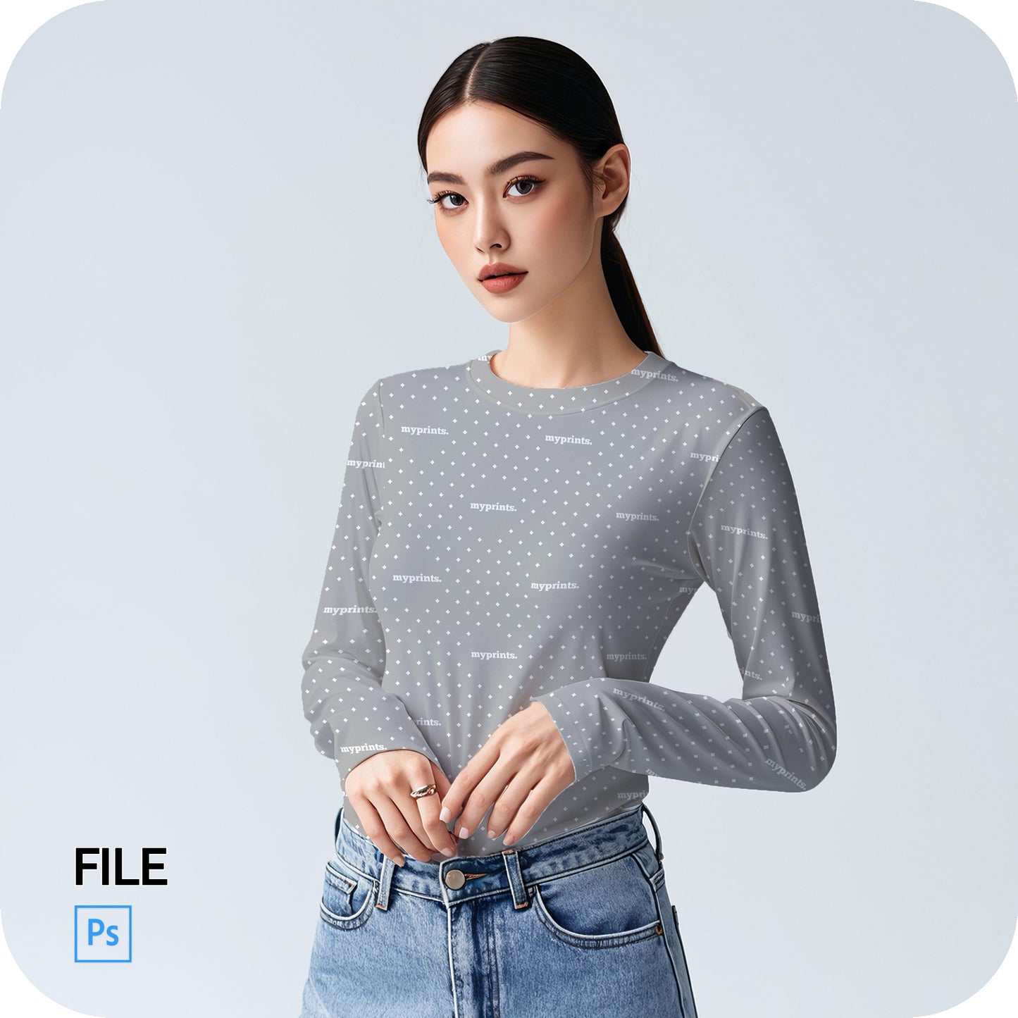 Women's Long Sleeve Crew Mock Up