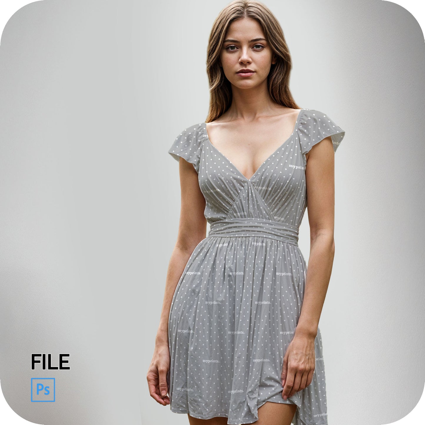Women's Ruched Knit Dress Mock Up