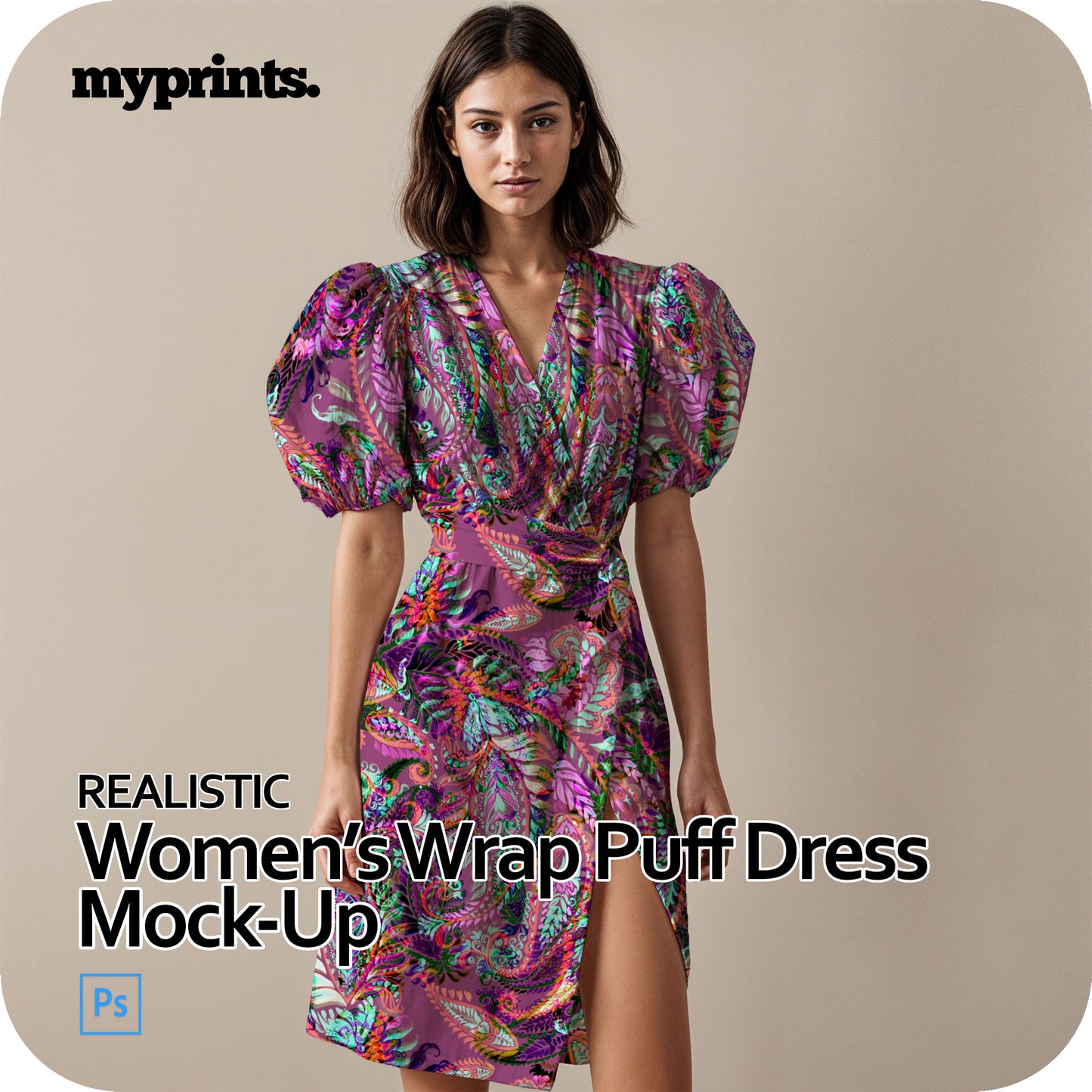 Women's Wrap Puff Dress