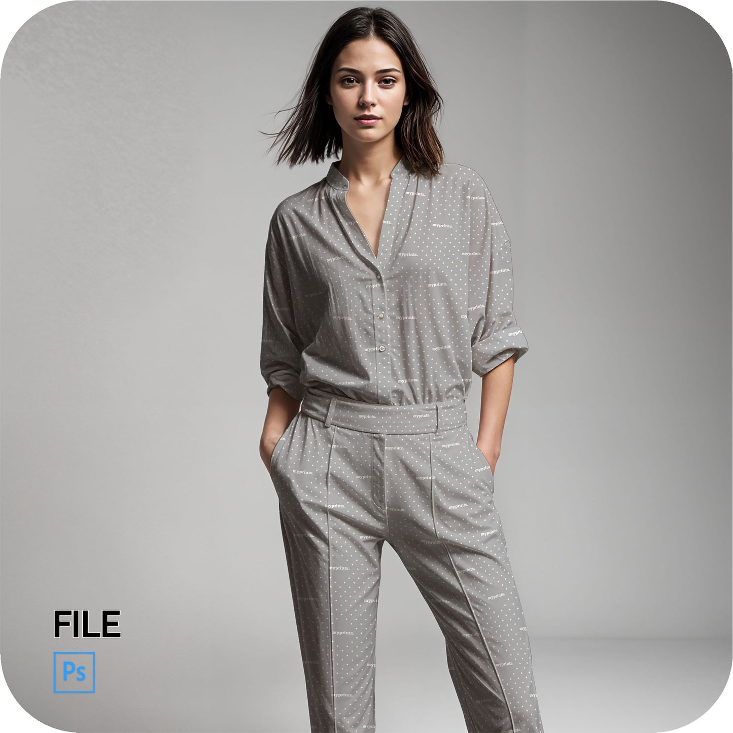 Women's Button Up Shirt and Trousers