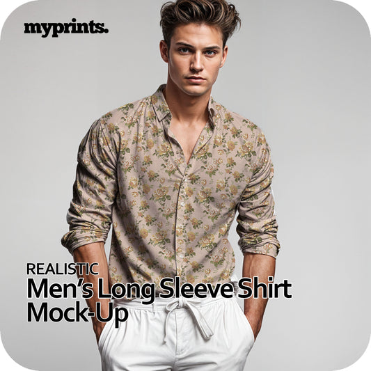 Men's Long Sleeve Shirt Mock-Up