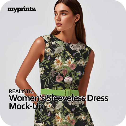 Women's Sleeveless Dress Mock Up