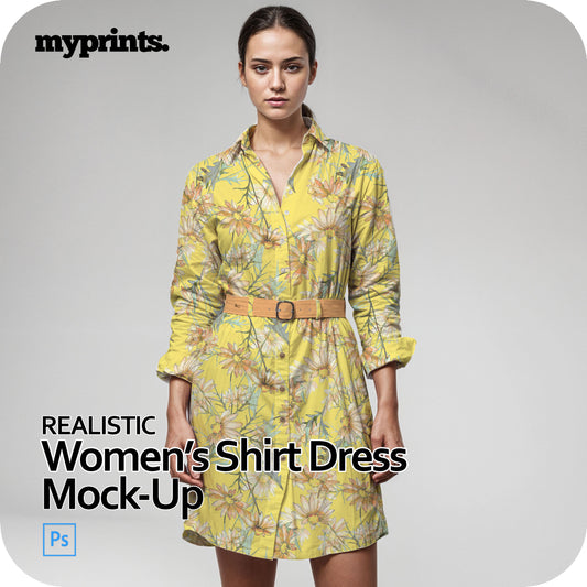 Women's Shirt Dress Mock Up